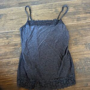 Vanity Fair Charcoal Lace Tank Top